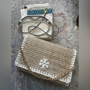 Tory Burch Britten Raffia Straw bag